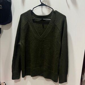 Banana Republic Deep Green V-Neck Sweater
